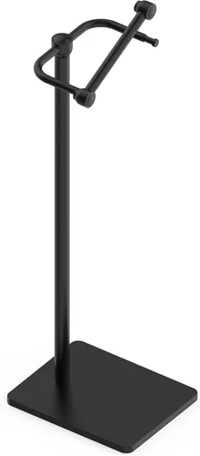 Miniatura 13 de Ruacq Soporte de papel higiénico dorado con doble poste pivotante cuadrado, soporte para rollo, soporte de papel higiénico dorado cepillado, acero