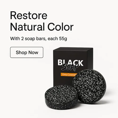 Miniatura 4 de Set de jabón negro herbario para el cabello, con extracto de ginseng, polvo de carbón y semilla de sésamo, aspecto oscuro natural, apoya el cabello