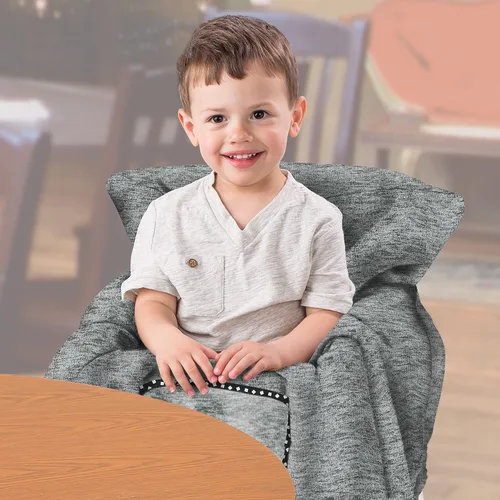 Miniatura 4 de Funda de verano 2 en 1 para carrito de compras (gris jaspeado) y funda para silla alta con posicionador de asiento extraíble, correa, soporte