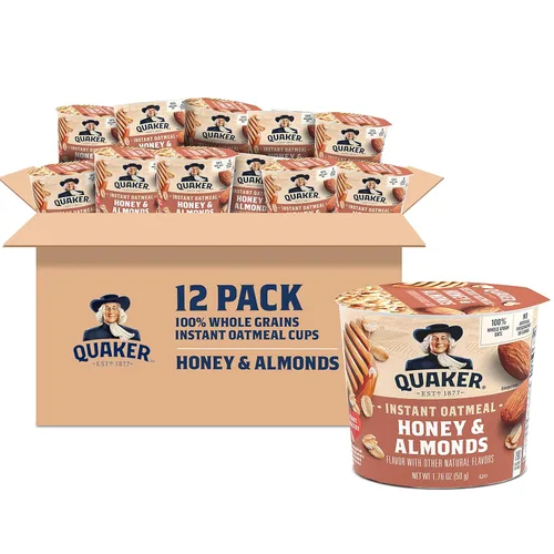 Miniatura 8 de Quaker Tazas de Avena Instantánea Express, 10g de Proteína, Paquete Variado de 2 Sabores, (Paquete de 12)