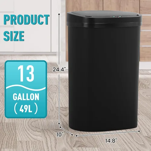 Miniatura 4 de Basurero automático de 13 galones para cocina con tapa, bote de basura sin contacto con sensor de movimiento - higiénico, control de olores