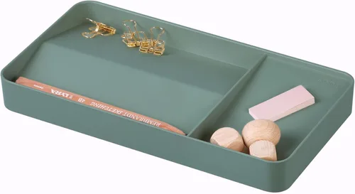 Miniatura 10 de BLUE GINKGO Bandeja de escritorio – Organizador fabricado en Corea para notas, bolígrafos, lápices y accesorios (doble cara, beige)