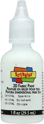 Scribbles Pintura para tela 3D, gel de cristal, brillo, 1 oz. Multicolor