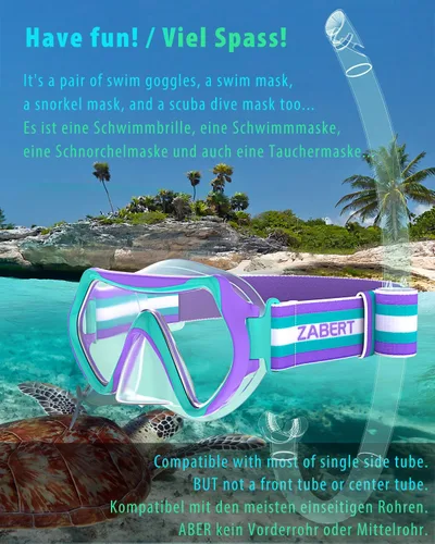 Miniatura 6 de Kids Swim Mask Goggles, Swimming Dive Snorkel Mask with Nose Cover Fabric Strap for Kids Boy Girls