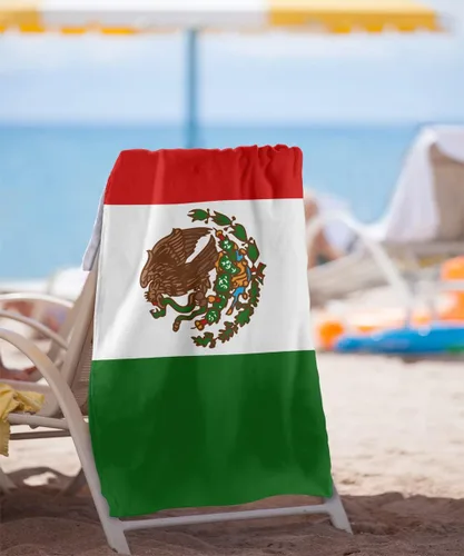 Miniatura 2 de LOGOVISION Toalla de playa con bandera de México, toalla de playa de 30 x 60 pulgadas
