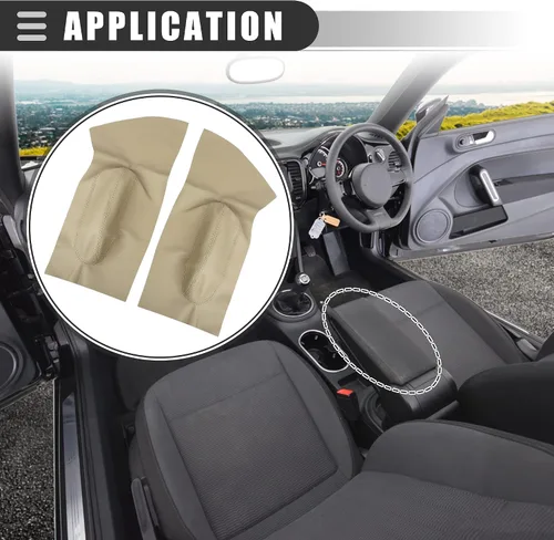 Miniatura 2 de Motoforti Cubierta para reposabrazos de panel de puerta de automóvil, para Volkswagen Beetle 1998-2010, cuero de microfibra, 1 par, beige