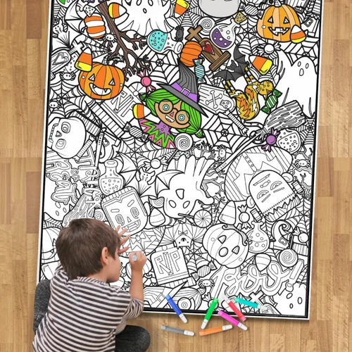 Miniatura 6 de Póster gigante para colorear – Hojas para colorear jumbo de primera calidad para niños y adultos con páginas gruesas resistentes a la suciedad, uso