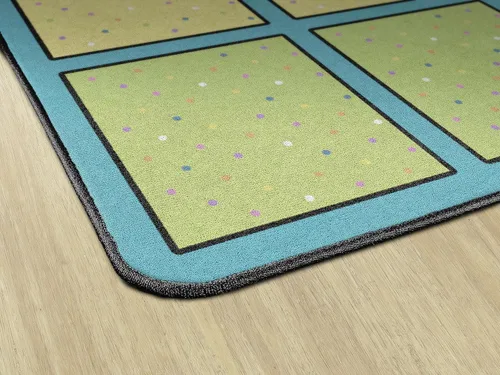Miniatura 3 de Flagship Carpets Happy Squares Pastel - Alfombra educativa de área para aula en colores pastel para niños y maestros, calidad duradera