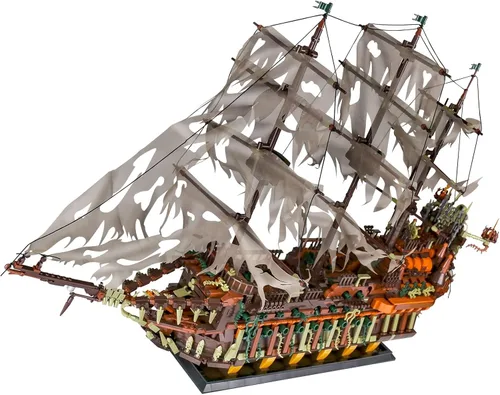Miniatura 5 de Mould King Kit de bloques de construcción modelo de barco piratas grande, juego de bloques de construcción holandés MOC, juego de construcción