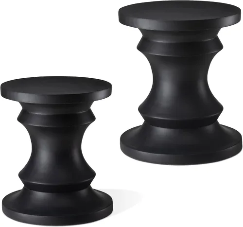 Miniatura 10 de Giltzhome Taburete decorativo antiguo de jardín, 18.25 pulgadas de alto, mesa de acento de ajedrez resistente, mesa auxiliar, soporte para maceta