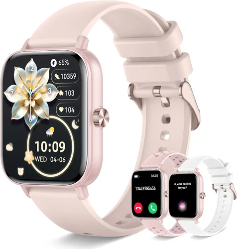 Reloj inteligente para mujeres y hombres (respuesta/hacer llamadas), monitor de fitness, pantalla HD de 1.83 pulgadas con monitor de frecuencia