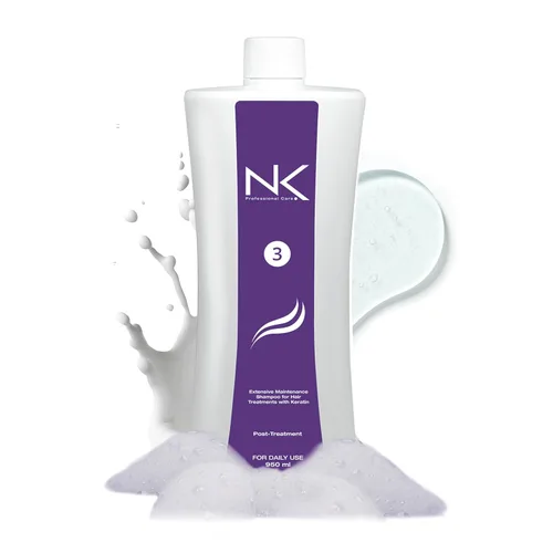 NK Professional Care Champú de mantenimiento extensivo Paso 3 | Para tratamientos capilares con queratina | NK Shampoo Post Tratamiento | Champú sin