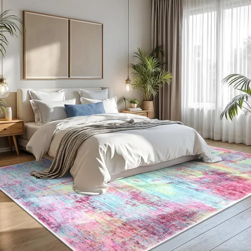 Miniatura 698 de IOHOUZE Alfombra abstracta lavable de 3 x 12 pies para pasillos, antideslizante para cocina, camino de entrada de lana sintética para interiores