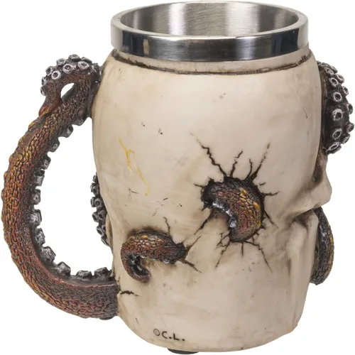 Miniatura 2 de SUMMIT COLLECTION Kraken - Taza de café con diseño de calavera, 16 onzas líquidas, con asas de tentáculo de pulpo de 5 pulgadas de alto
