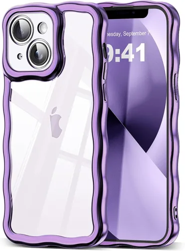 Miniatura 17 de SKYLMW Compatible con iPhone 6s Plus/6 Plus Case de 5.5", Linda Kawaii Marco Ondulado Rizado Forma de Marco Funda de Silicona Suave Resistente a