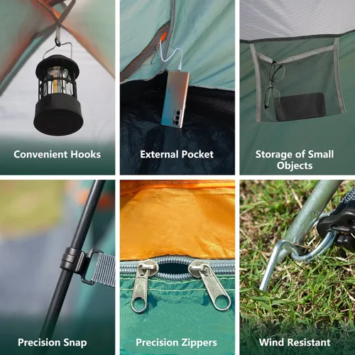 Miniatura 3 de ASFANES Tiendas de campaña para 2-12 personas, impermeables, para mochileros, doble capa, perfectas para picnics, pesca y camping en el patio