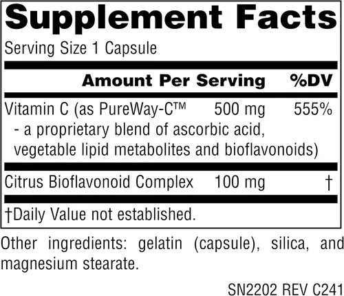Miniatura 2 de Source Naturals Metabólico C, Vitamina C optimizada para una protección antioxidante mejorada*, 500 mg - 90 cápsulas