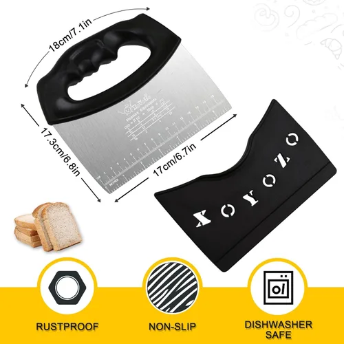 Miniatura 4 de Cortador de masa con tapa y cuchillo grande de acero inoxidable para verduras, mantequilla, pizza, pastel, cebolla