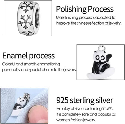 Miniatura 49 de KUNSIR Los abalorios se adaptan a pulseras Pandora para mujer, plata de ley 925, cuentas colgantes de joyería para niñas, dijes de feliz cumpleaños