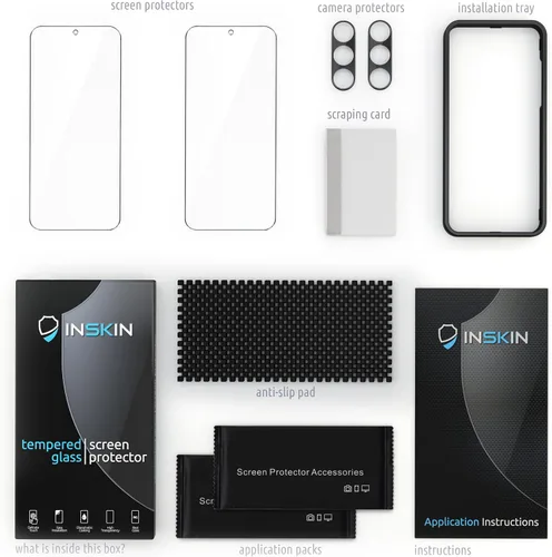 Miniatura 7 de Inskin Protector de pantalla de vidrio templado para Samsung Galaxy S23 FE 5G de 6.4 pulgadas [2023] – Ultimate 2+2 Set con protector de lente