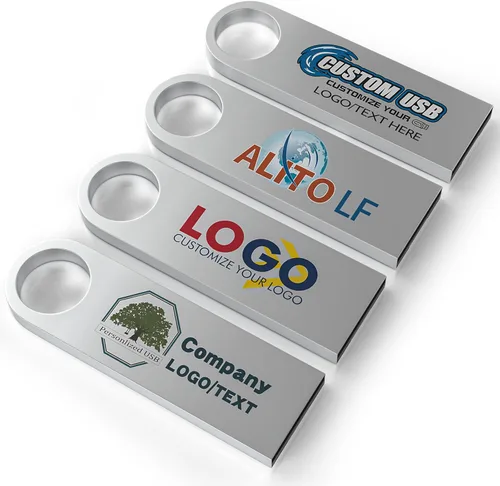 Miniatura 8 de ABLAZE Paquete de 2 unidades flash de 128 GB, unidades de pulgar USB 2.0 de metal con llaveros USB Stick Pendrive (plateado)