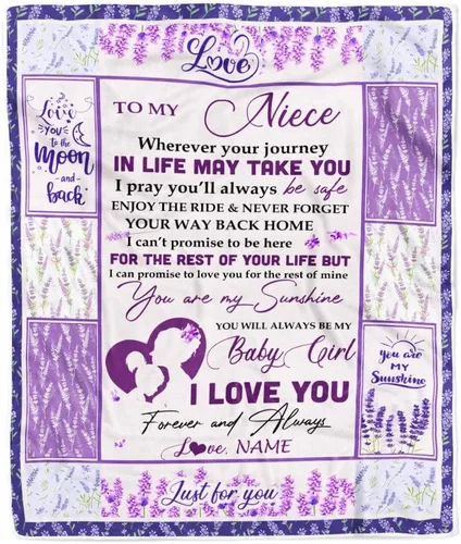 Miniatura 26 de Manta personalizada con texto en inglés «To My Niece», de Aunt Auntie Uncle Always Remember How Much I Love You Moon Butterfly Birthday Christmas