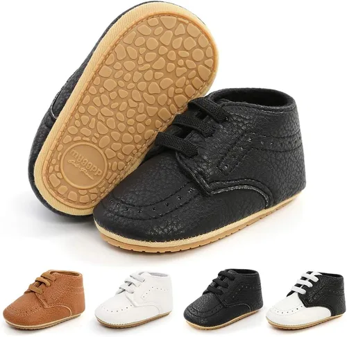 Meckior Mocasines clásicos de piel sintética para bebés, niños y niñas, zapatos de vestir Oxford para primeros pasos, zapatos planos para cuna
