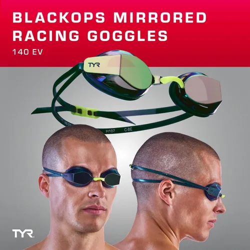 Miniatura 5 de TYR Blackops 140 EV Racing - Gafas de natación competitivas para hombres y mujeres, antivaho Sin espejo - Transparente