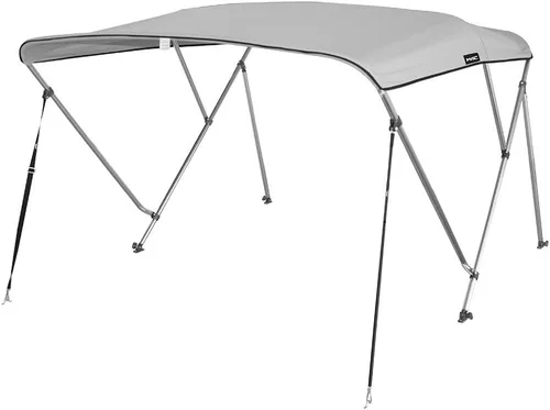 Miniatura 15 de MSC - Toldo superior de barco de 3 y 4 arcos, poliéster teñido en solución 600D, incluye 2 postes de soporte y 4 correas ajustables Verde bosque