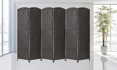 Miniatura 11 de Legacy Decor 8 Panels Room Divider Privacy Partition Screen Bamboo Fiber Natural Color 5.9 ft High X 11.7 ft Wide