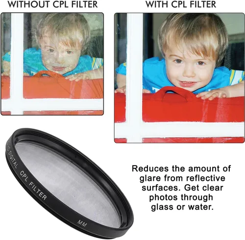 Miniatura 5 de Kit de filtro de lente de 2.047 in, incluye CPL, UV, FL-D (UV, polarizador, fluorescente) universal para lente de cámara + estuche de viaje