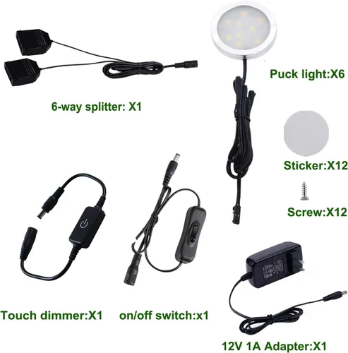 Miniatura 2 de Aiboo kit de iluminación LED para debajo de un gabinete con regulador de intensidad para clóset de cocina. 2700K blanco cálido