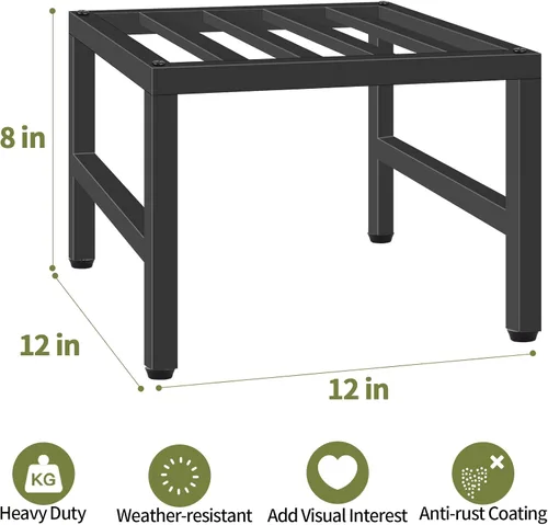 Miniatura 4 de Soporte para plantas para interiores y exteriores, soporte de pedestal de hierro forjado resistente, soporte de metal para plantas