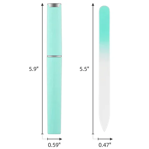Miniatura 3 de Paquete de 5 limas de uñas de vidrio con estuche, limas de uñas de vidrio de doble cara, lima de uñas de vidrio de doble cara, juego de manicura
