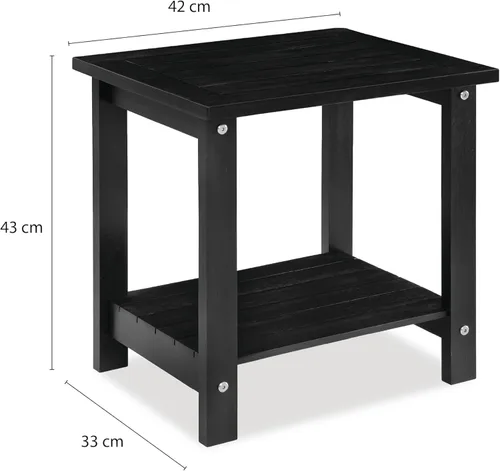 Miniatura 3 de VICTORY RELAX Mesa de acento Adirondack negra para exteriores – Mesa auxiliar de madera de acacia resistente a la intemperie con almacenamiento