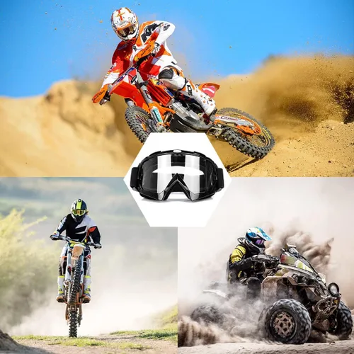 Miniatura 2 de JAMIEWIN - Gafas de motocross ATV para bicicleta de tierra, motocicleta, UTV MX OTG, gafas para carretera fuera de pista, lentes transparentes anti