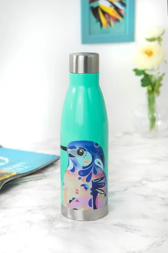 Miniatura 3 de Maxwell & Williams Pete Cromer - Botella de agua aislada, diseño de martín pescador azul, acero inoxidable sin BPA, 0.2 fl oz