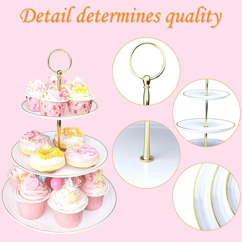 Miniatura 7 de Juego de 10 soportes para cupcakes, juego de exhibición de mesa de postres, soporte de exhibición de cupcakes, soporte de nivel para cupcakes con 4
