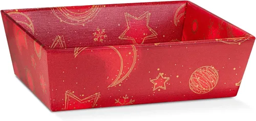 Miniatura 9 de Paquete de 5 cestas vacías para regalos, contenedores ideales para Navidad y boda, 8 x 6.69 x 2.75 pulgadas, color dorado