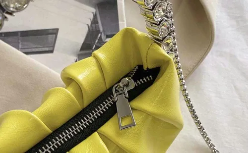 Miniatura 2 de Molodo Bolso de mano para mujer, bolso de mano fruncido, bolso de noche con cadena, bolso cruzado para noche, boda, fiesta
