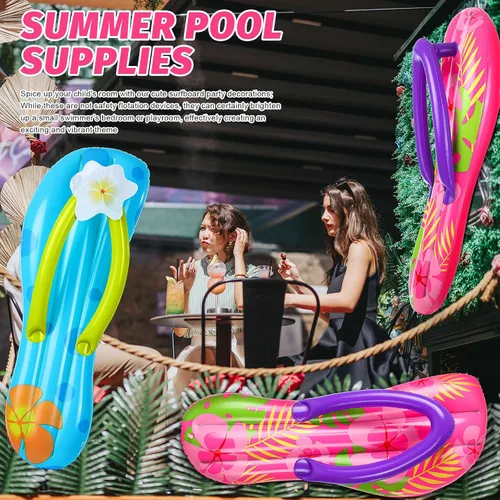 Miniatura 7 de JellyArch 4 pantuflas inflables para tabla de surf de 36 pulgadas, flotadores inflables para piscina, decoraciones de fiesta hawaiana Luau