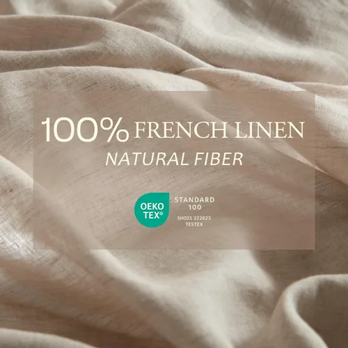 Miniatura 2 de DAPU Pure Linen Sheets Set - Juego de sábanas de lino puro, 100% lino francés de Normandía, transpirable y duradero para personas que duermen