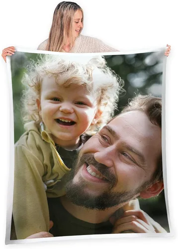 Miniatura 12 de FrameStory Manta personalizada con fotos y texto, totalmente personalizable con tus fotos y mensajes, manta de forro polar suave y suave, 30 x 40