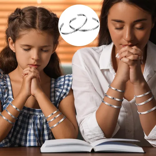 Miniatura 6 de Funtery 12 pulseras cristianas grabadas con versículos de la Biblia, regalo de Pascua para mujeres, bautismo religioso, escritura inspiradora