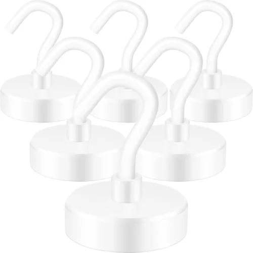 Miniatura 21 de Neosmuk Ganchos magnéticos extrafuertes con resistencia de más de 27 lbs, con imanes de tierras raras resistentes para refrigerador, crucero, Bronce