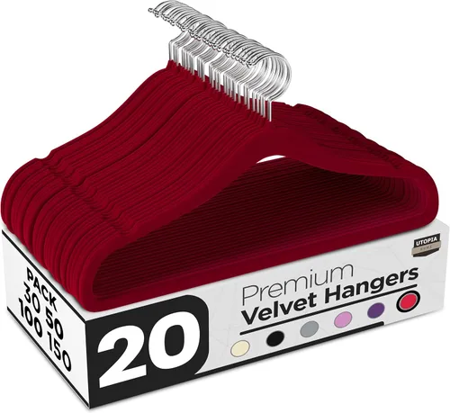 Miniatura 34 de Utopia Home Perchas de terciopelo paquete de 50 – Perchas antideslizantes con gancho giratorio de 360 grados – para pantalones, abrigos, camisas