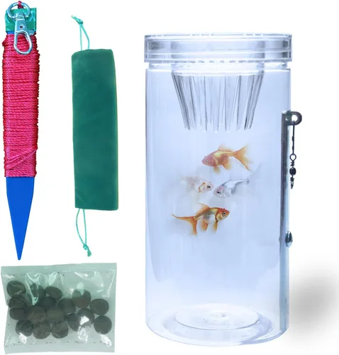 Portable and Plastic Aquarium Minnow&Small Fish Trap for Aquarium Children Fishing Outdoors,Durable Container Bait Trap Suitable for