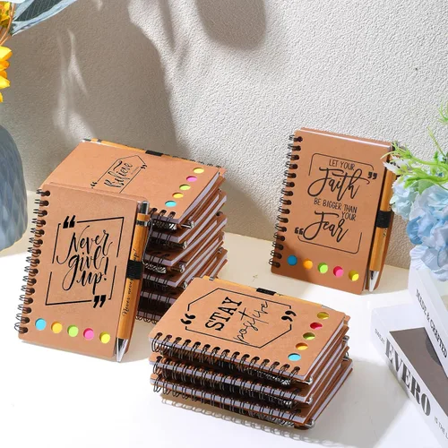 Miniatura 5 de Tenceur 20 juegos de regalos de agradecimiento a los empleados de Navidad a granel, cuaderno inspirador con notas adhesivas, bolígrafo motivacional