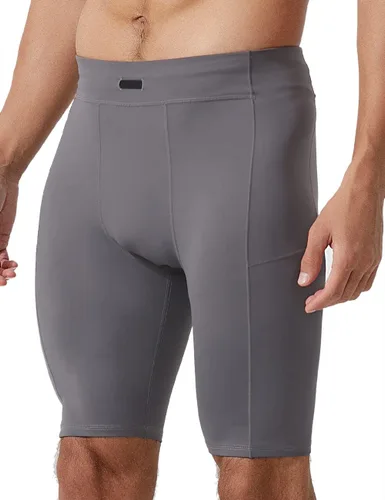 Miniatura 3 de MIZOK Pantalones cortos de compresión elásticos para hombre con bolsillo