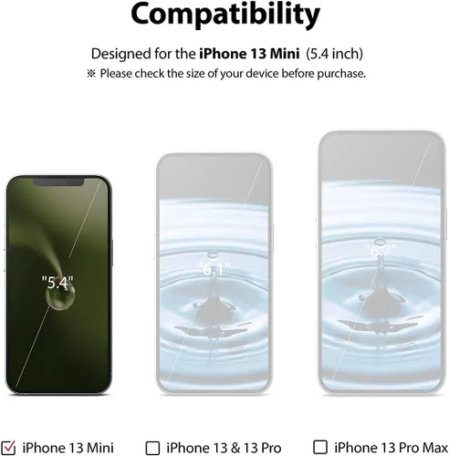 Miniatura 2 de Ringke Protector de pantalla de vidrio de cubierta completa compatible con iPhone 13 Mini, antiarañazos, compatible con fundas, cobertura completa